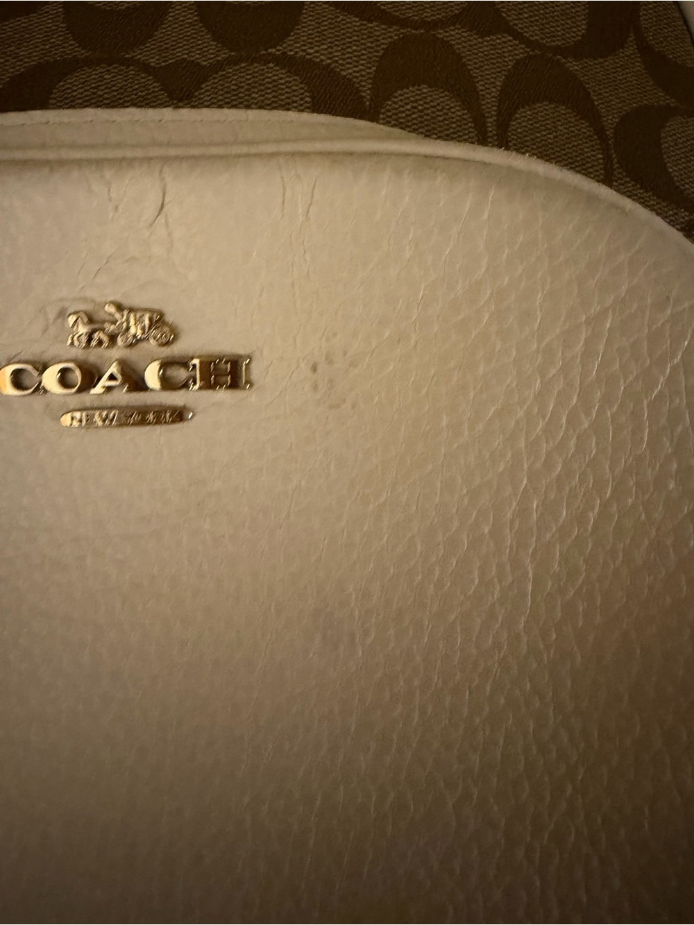 Coach Two-Tone Signature Mini Backpack in Brown & Cream - Picture 4 of 6